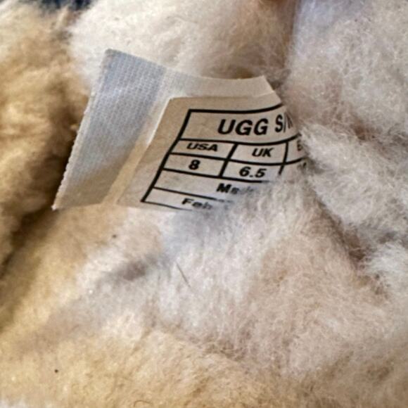 UGG Womens 8 Dakota Suede Sheep wool Moccasins Slippers Sheepskin Shoes Blue - Picture 6 of 15